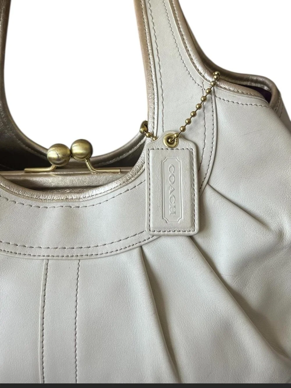 Coach Ergo Pleated Frame Kisslock Satchel (Style No. F14379) - Picture 2 of 5